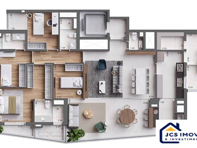 4 Dorms 168m2